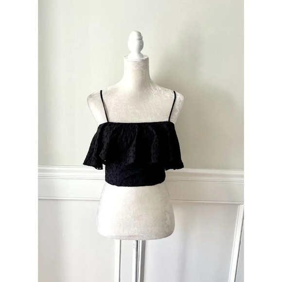 H&M NWT Eyelet Ruffle Crop Top 6 - Picture 2 of 7